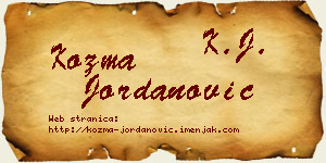 Kozma Jordanović vizit kartica